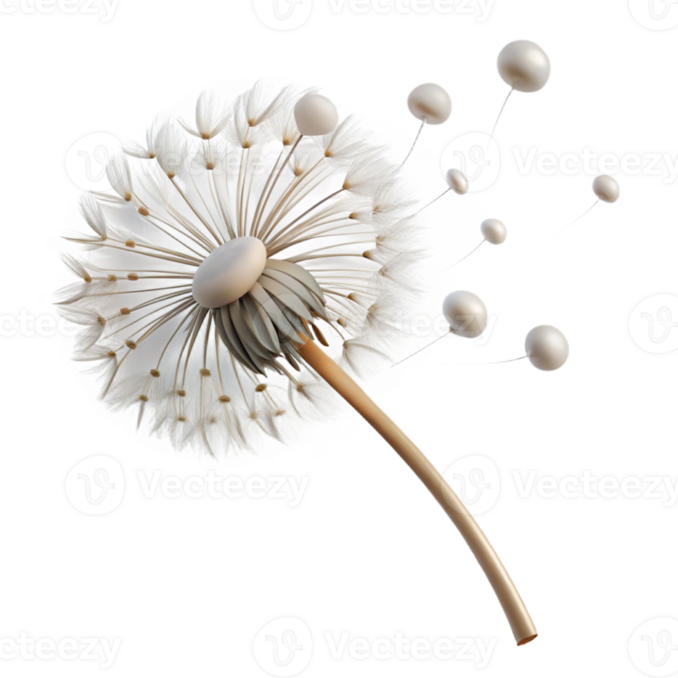 dramatic creative A Single Dandelion Seed Head with Seeds exclusive png