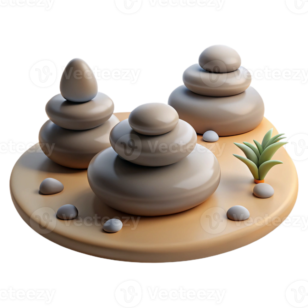 extraordinary vintage A Group of Pebbles Arranged in a Zen professional png