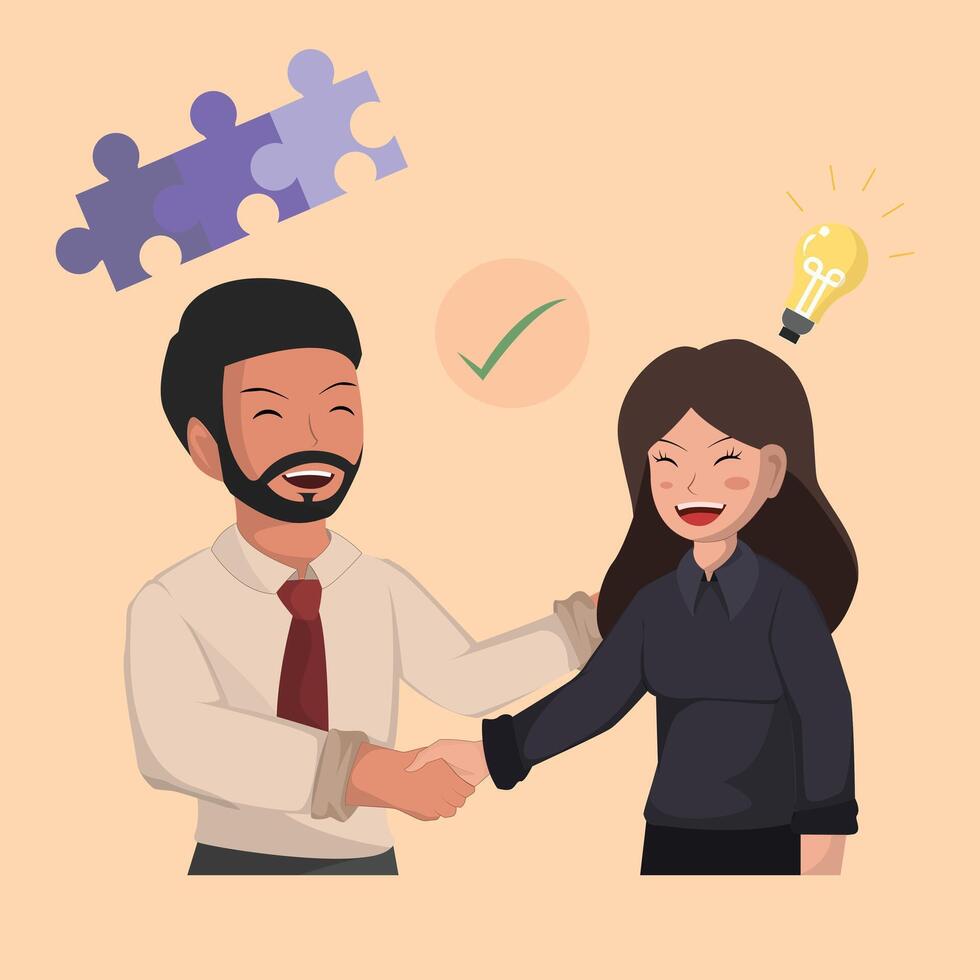 Successful Business Collaboration Teamwork and Partnership Concept with Handshake. vector