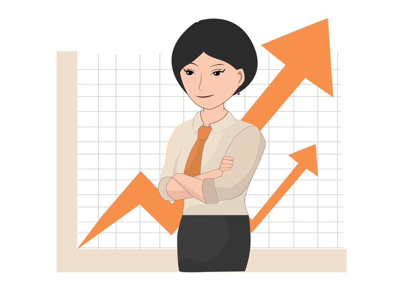 Confident Businesswoman Leading Growth and Success in a Competitive Market vector