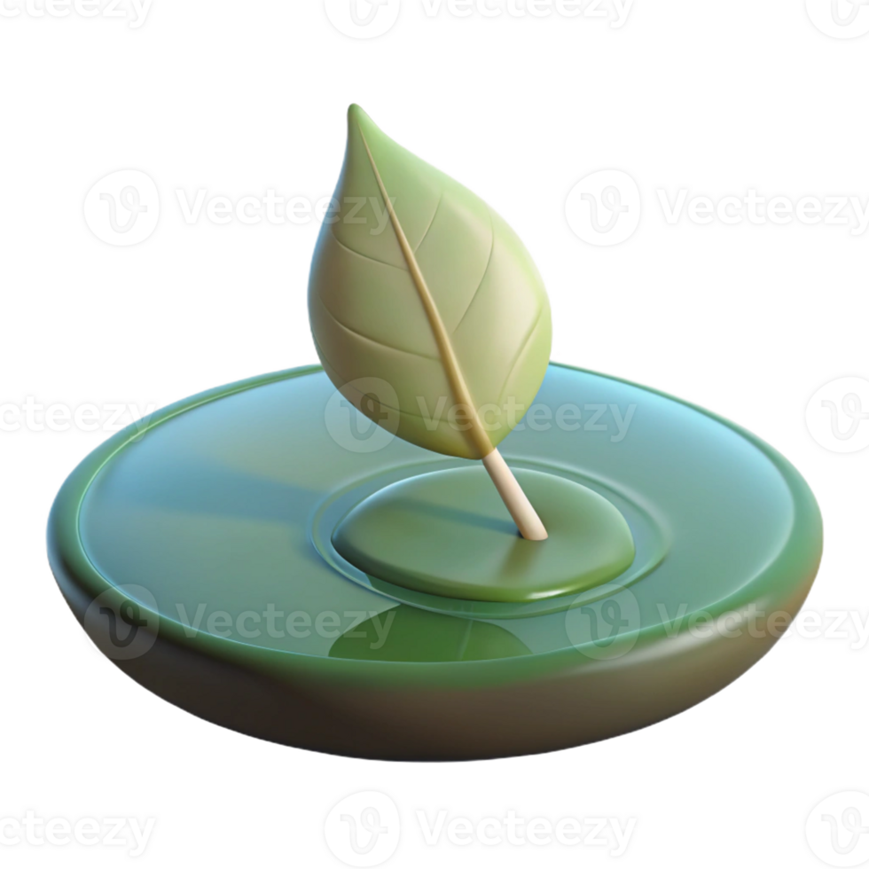 magnificent modern A Single Leaf Floating on the Surface of high quality png