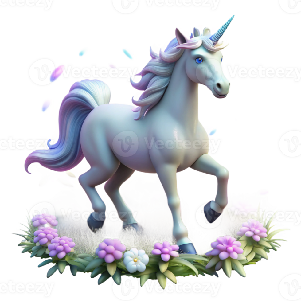dramatic artistic A Majestic Unicorn with a Silver Horn high resolution png
