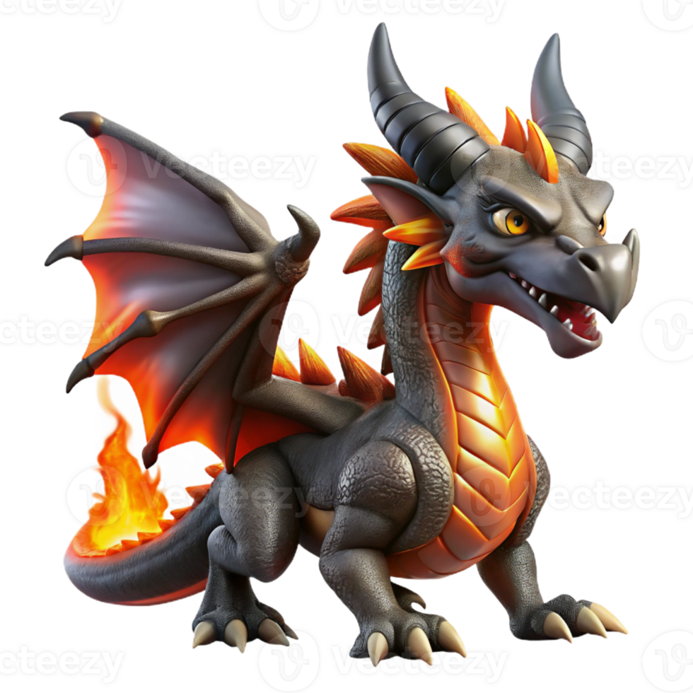 stunning modern A Fearsome Dragon with Scales of Obsidian original png