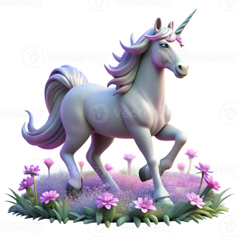 impressive modern A Majestic Unicorn with a Silver Horn authentic png