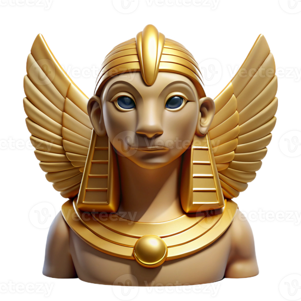 impressive contemporary A Mysterious Sphinx with Wings of Gold detailed png