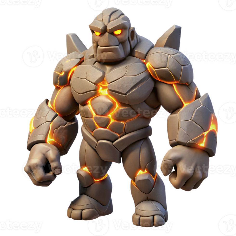 magnificent classic A Powerful Golem Made of Stone Animated high resolution png