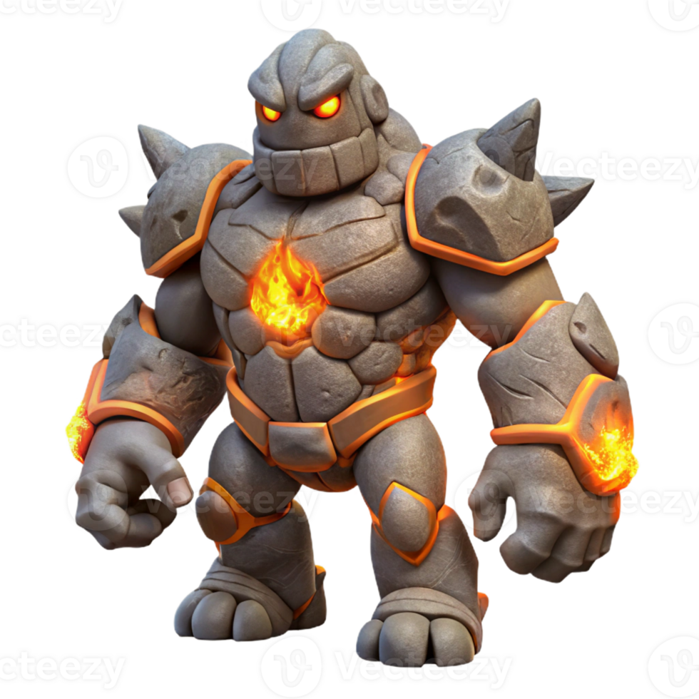 wonderful contemporary A Powerful Golem Made of Stone Animated 4K png
