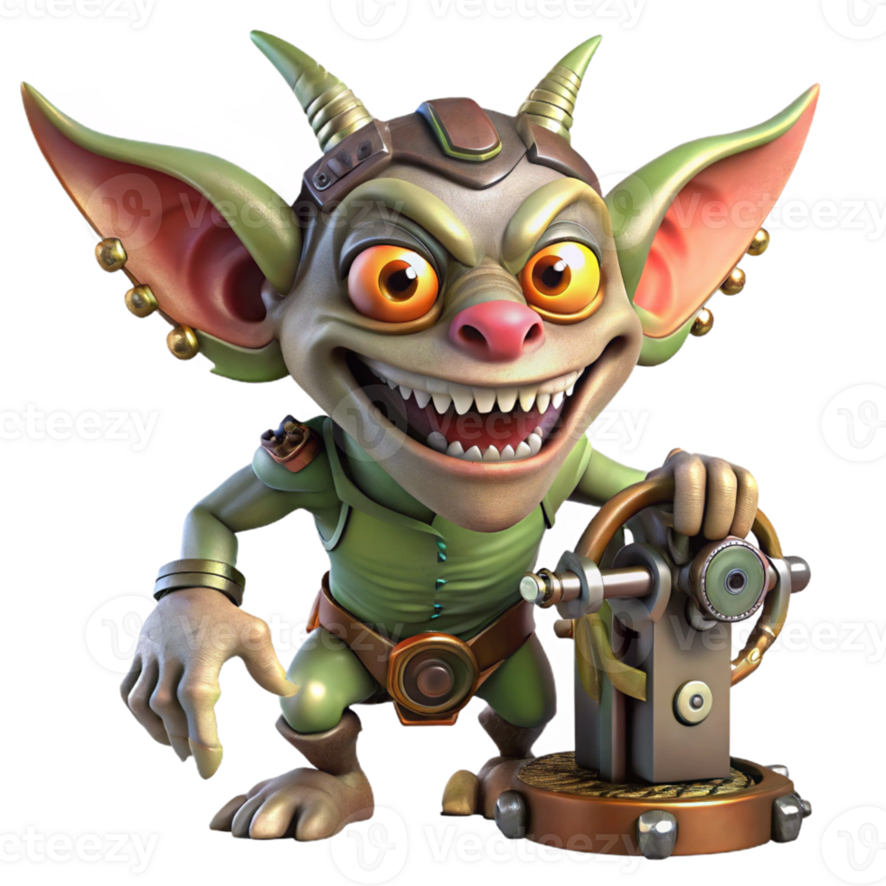 vibrant creative A Mischievous Gremlin with Sharp Claws authentic png