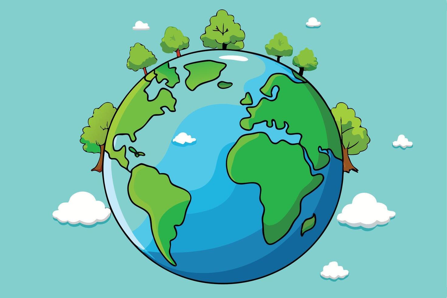 Earth Day A world with trees vector