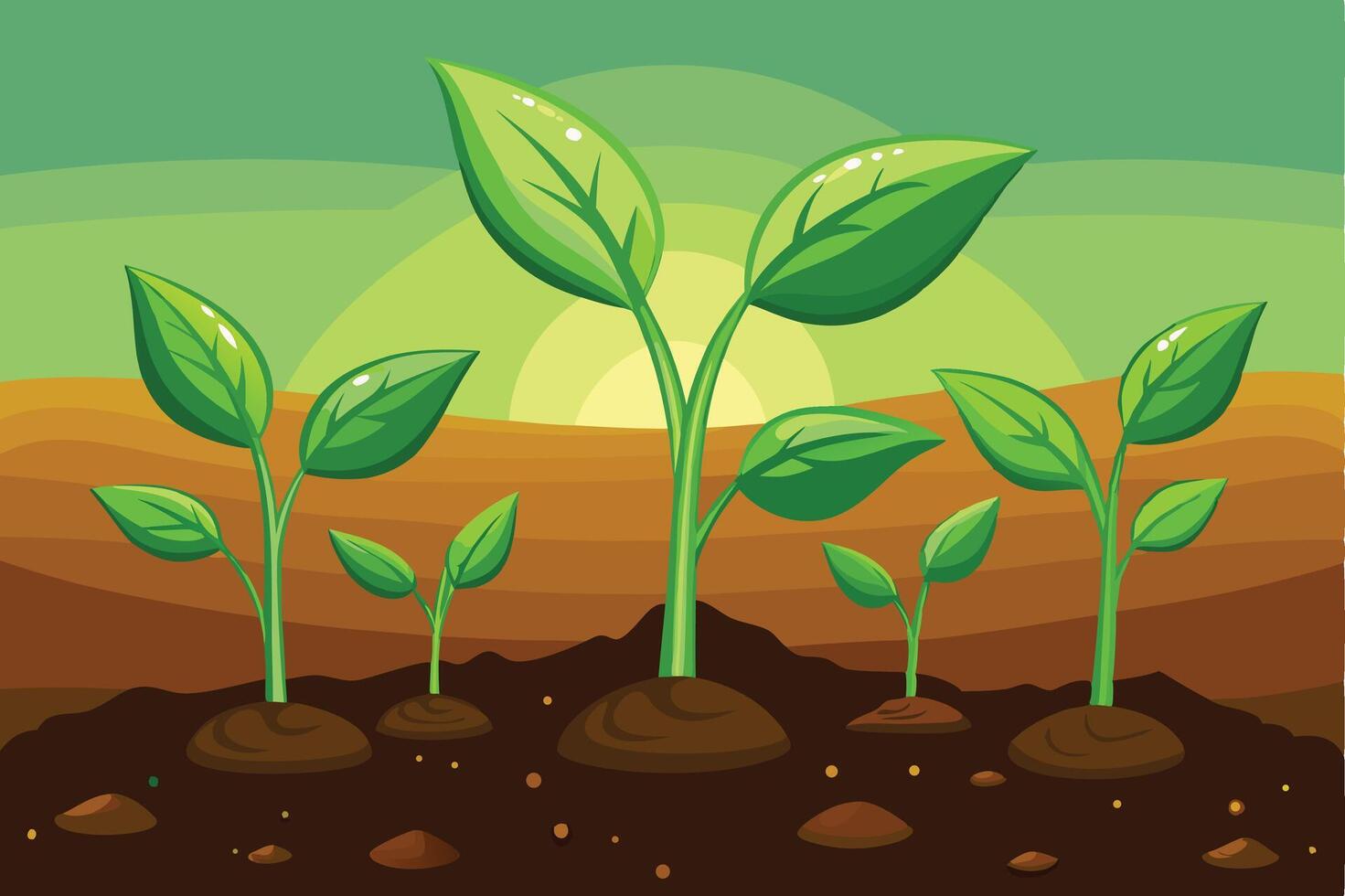 Nature Background Green Plant Illustration vector