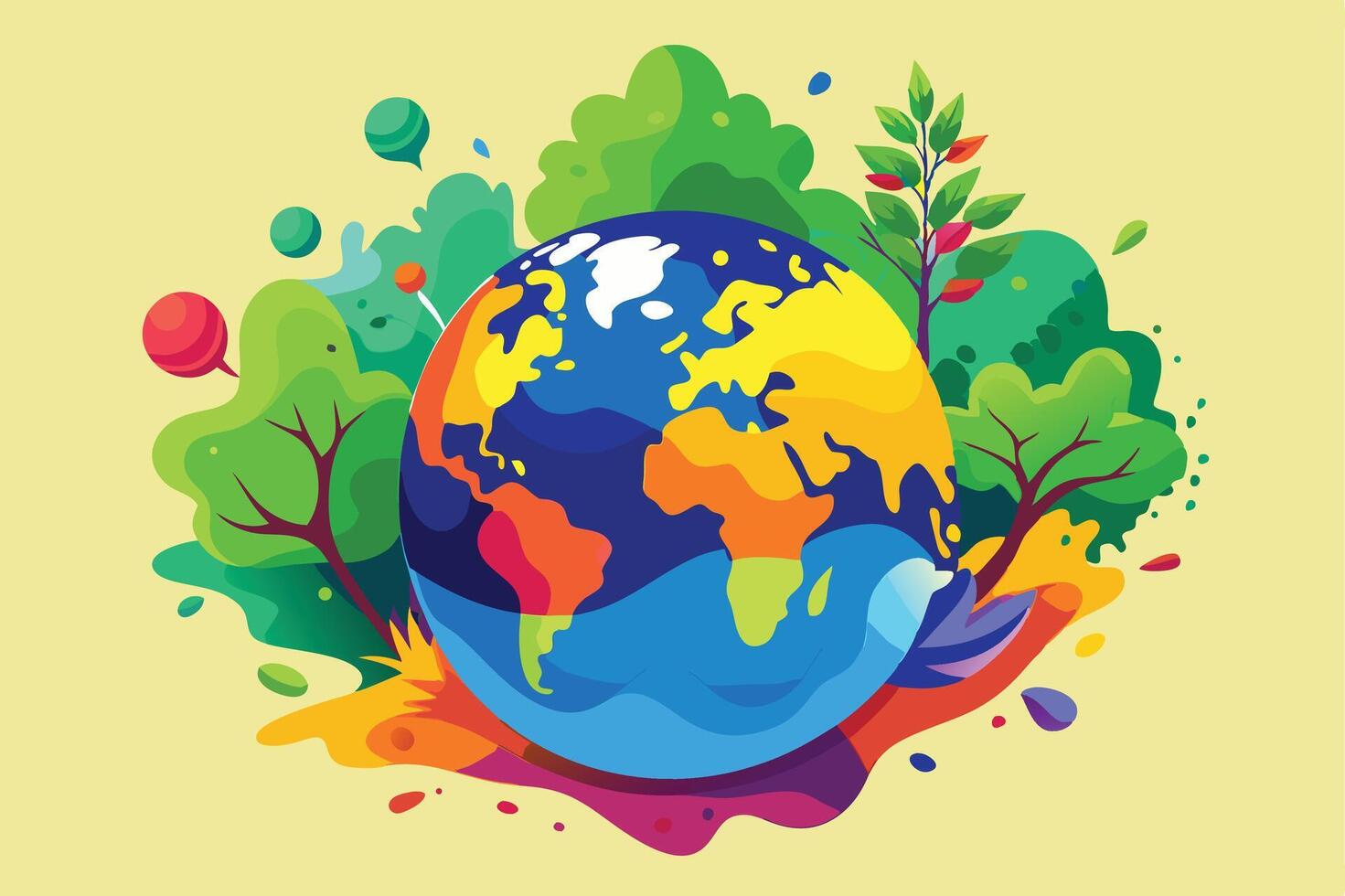 Global Ecology Concept vector