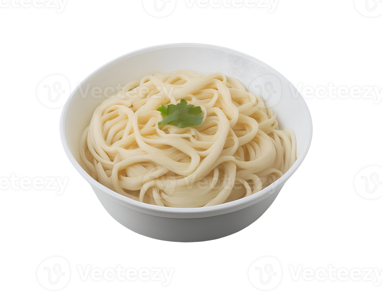 realistic 3d isometric bowl of plain noodles, asian cuisine, soft cooked pasta, traditional asian food, fresh wheat noodles, on isolated background png