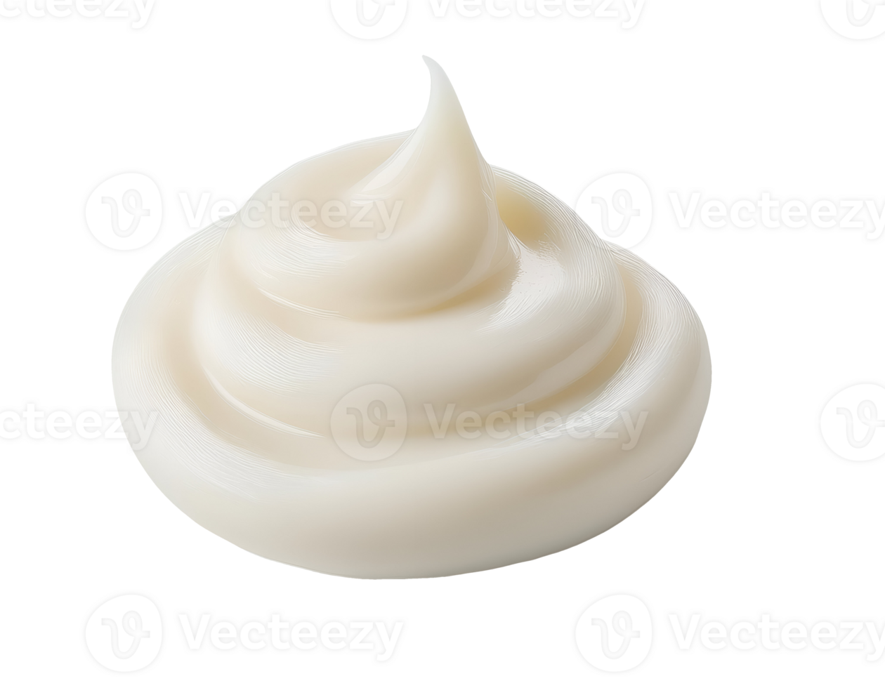 realistic 3d isometric swirl of mayonnaise, creamy condiment, white sauce dollop, food ingredient, thick and smooth texture, fresh mayo on isolated background png
