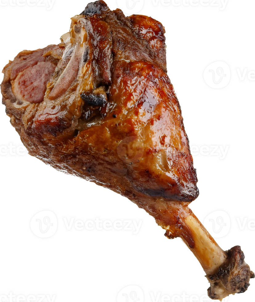 crispy roasted lamb leg with caramelized golden-brown crust and tender meat on isolated background, gourmet grilled dish with rich flavors and juicy texture png