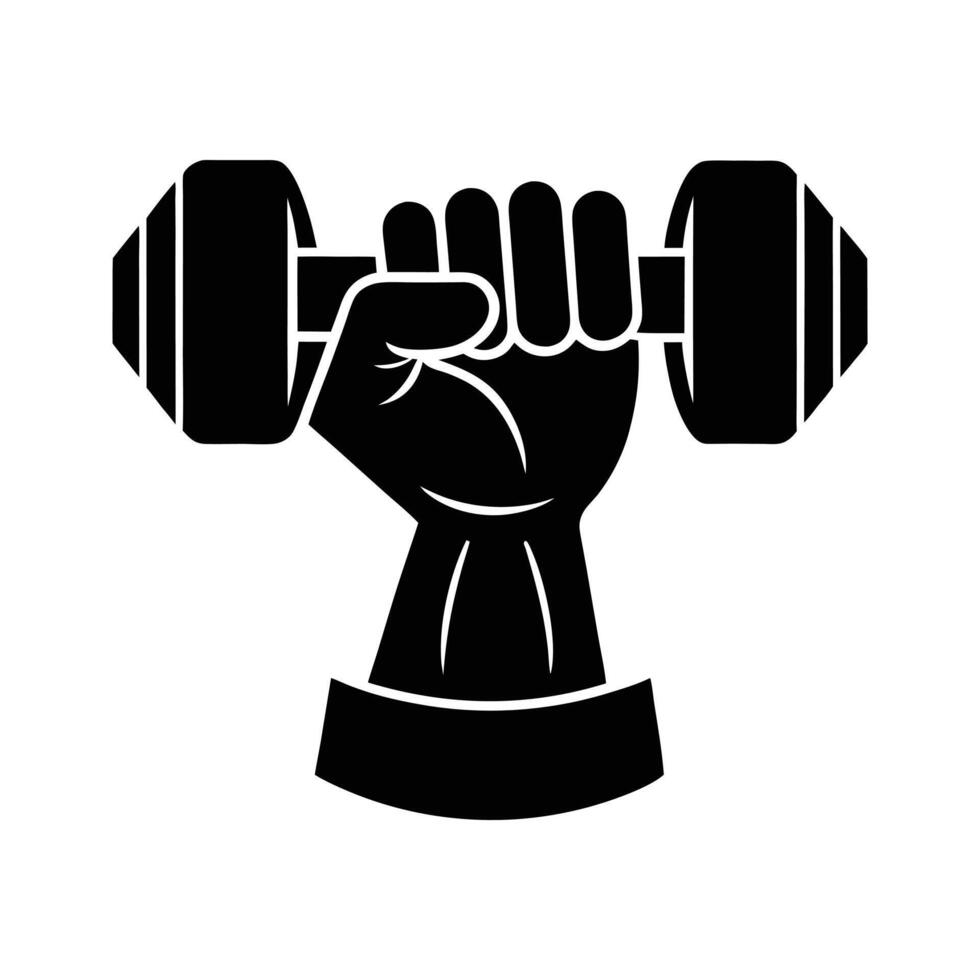 Fist Gripping Dumbbell Perfect for Strength Training, Muscle Building, Fitness, and Gym Illustrations vector