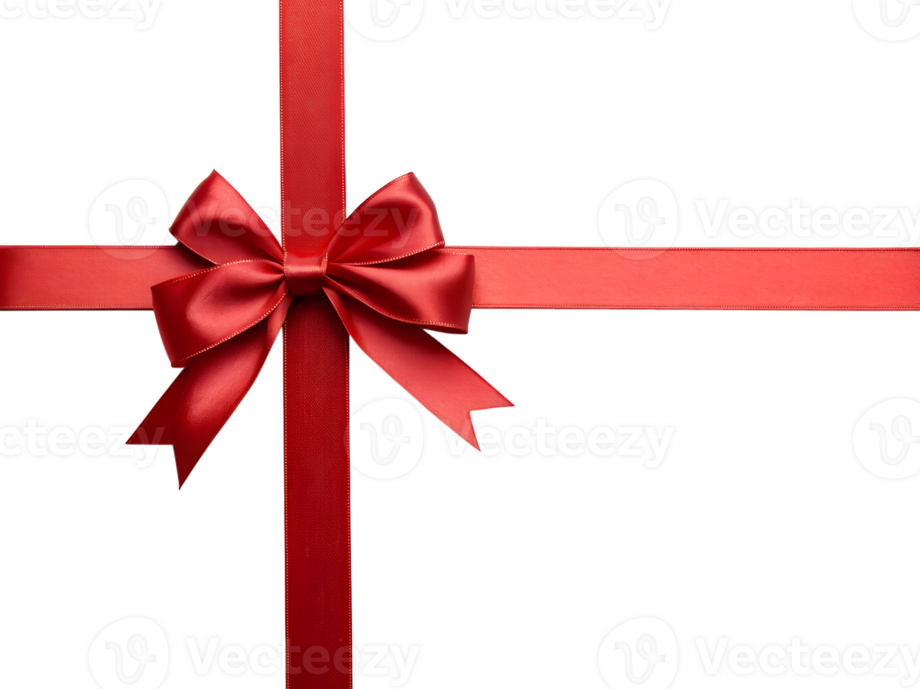 Elegant Red Gift Ribbon with Bow, Perfect for Holiday Designs png