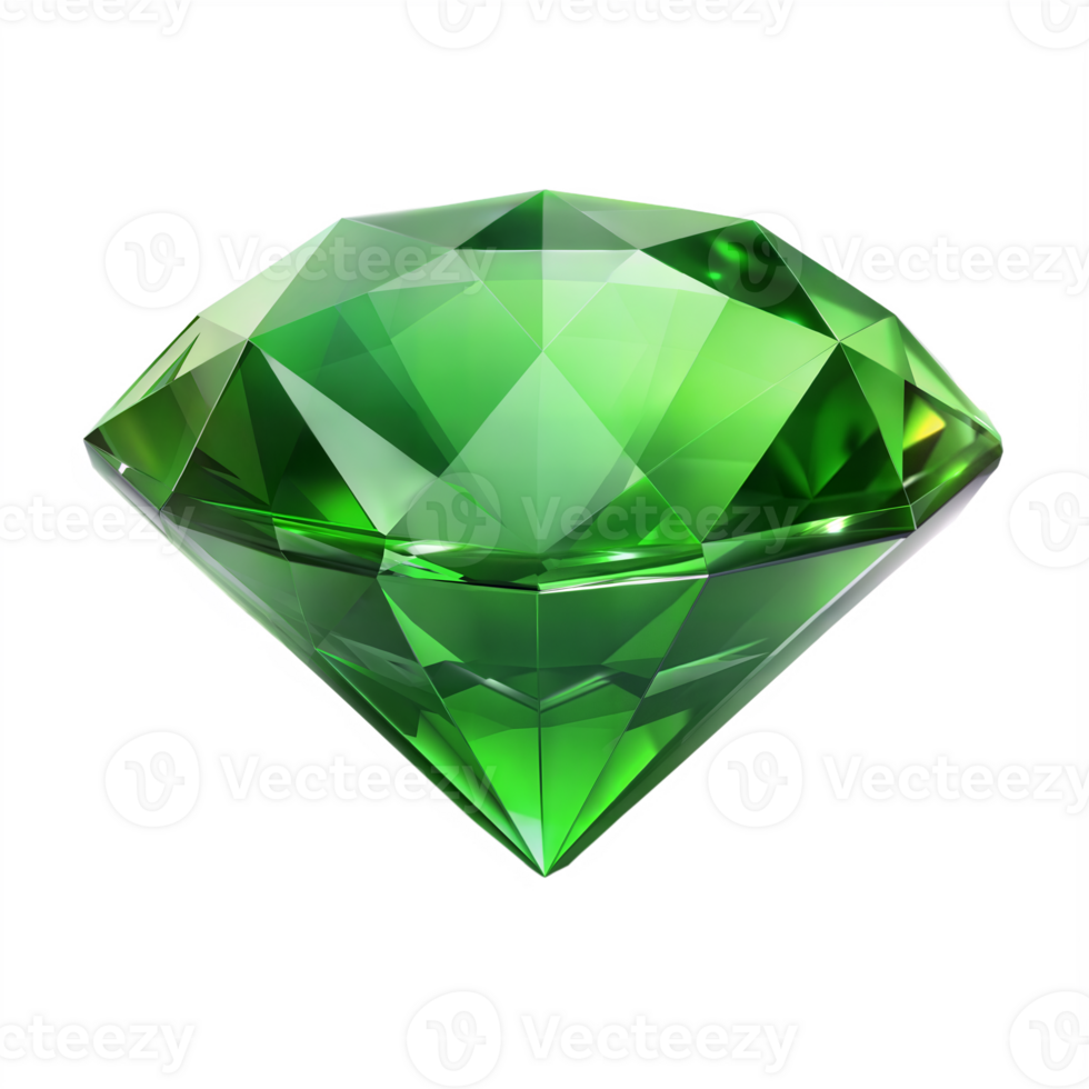 A Sparkling Green Emerald Gemstone Diamond Cut Brilliance Precious Jewel isolated on transparent background png