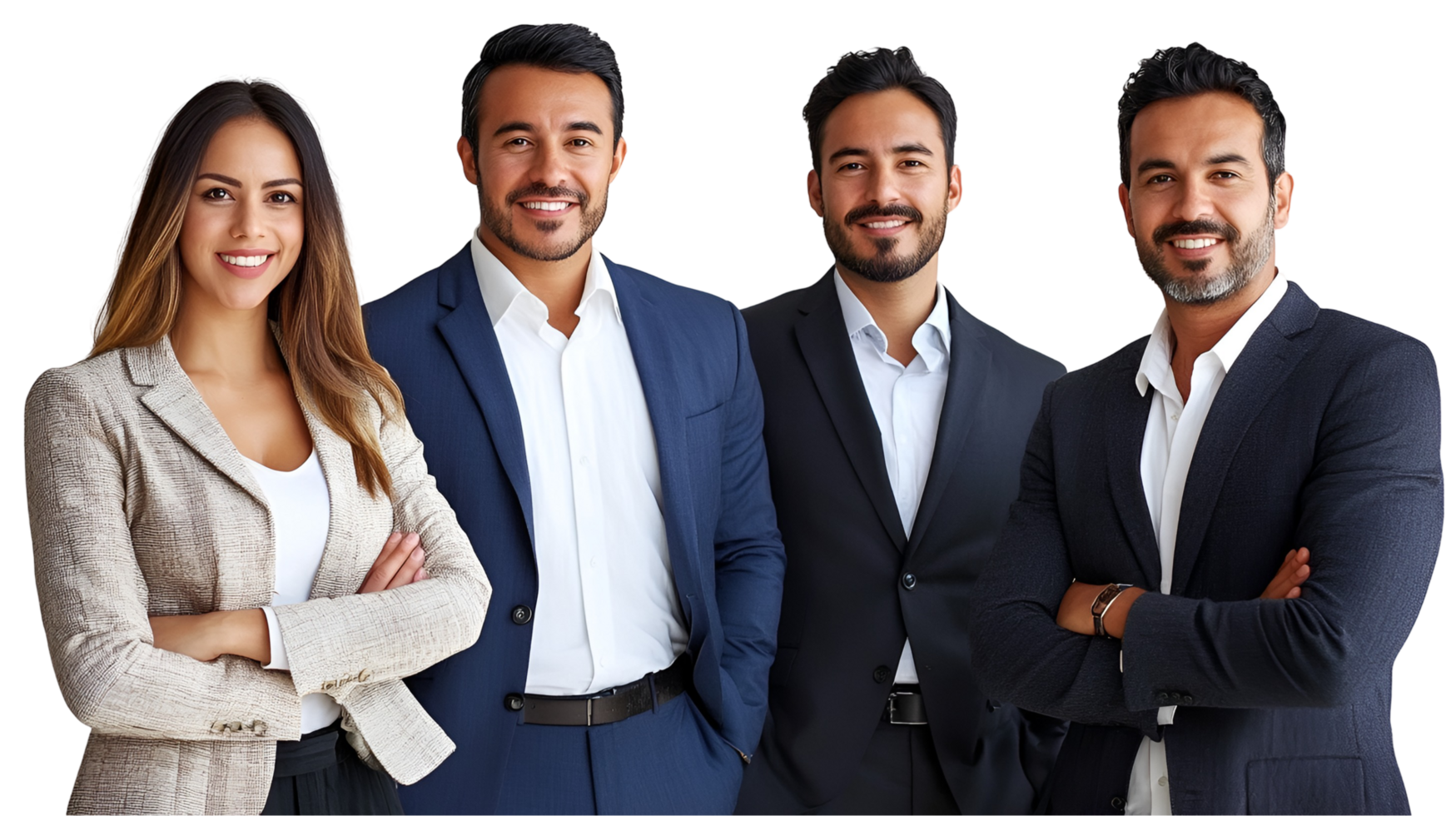 group of business people standing armcrossed png