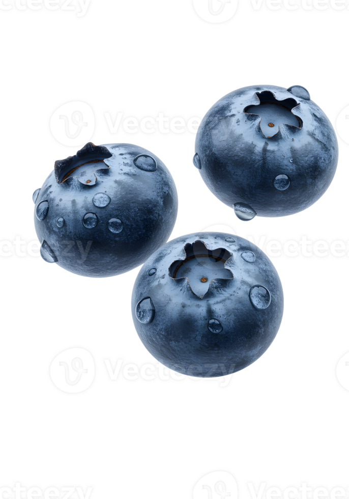 Blueberries with water droplets on white are perfect for food blogs, health websites, recipes, packaging, and summerthemed designs. png