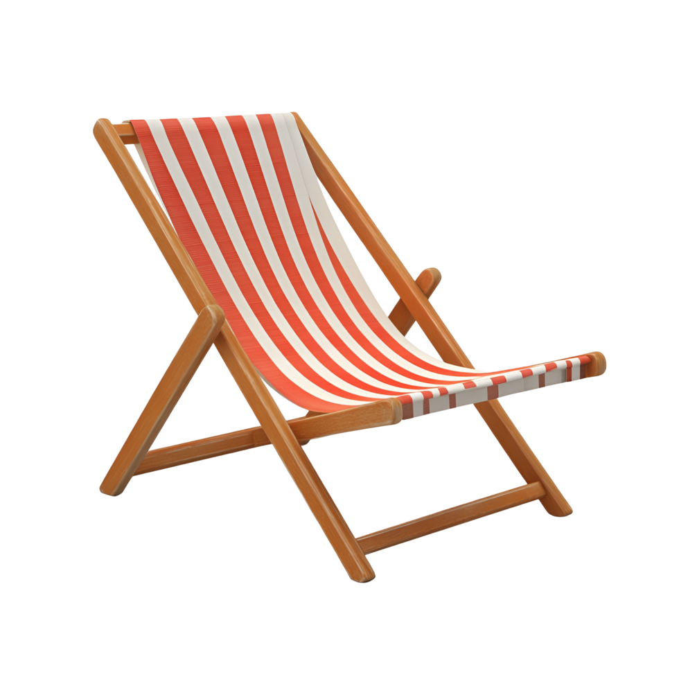 a beach chair with a striped fabric png