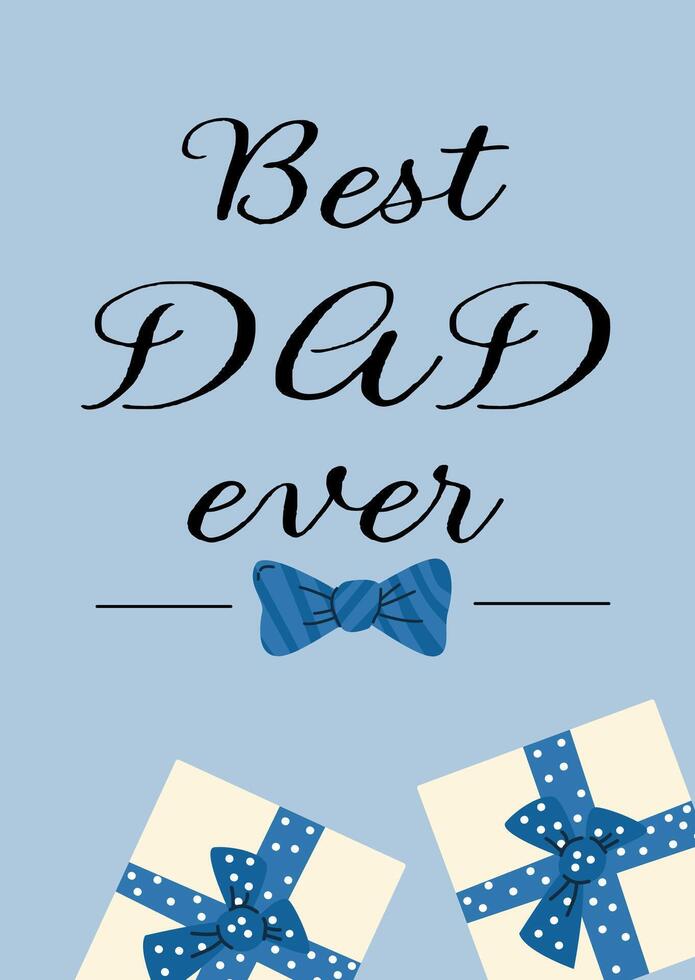 Heartfelt father day card design with elegant typography and gift boxes vector