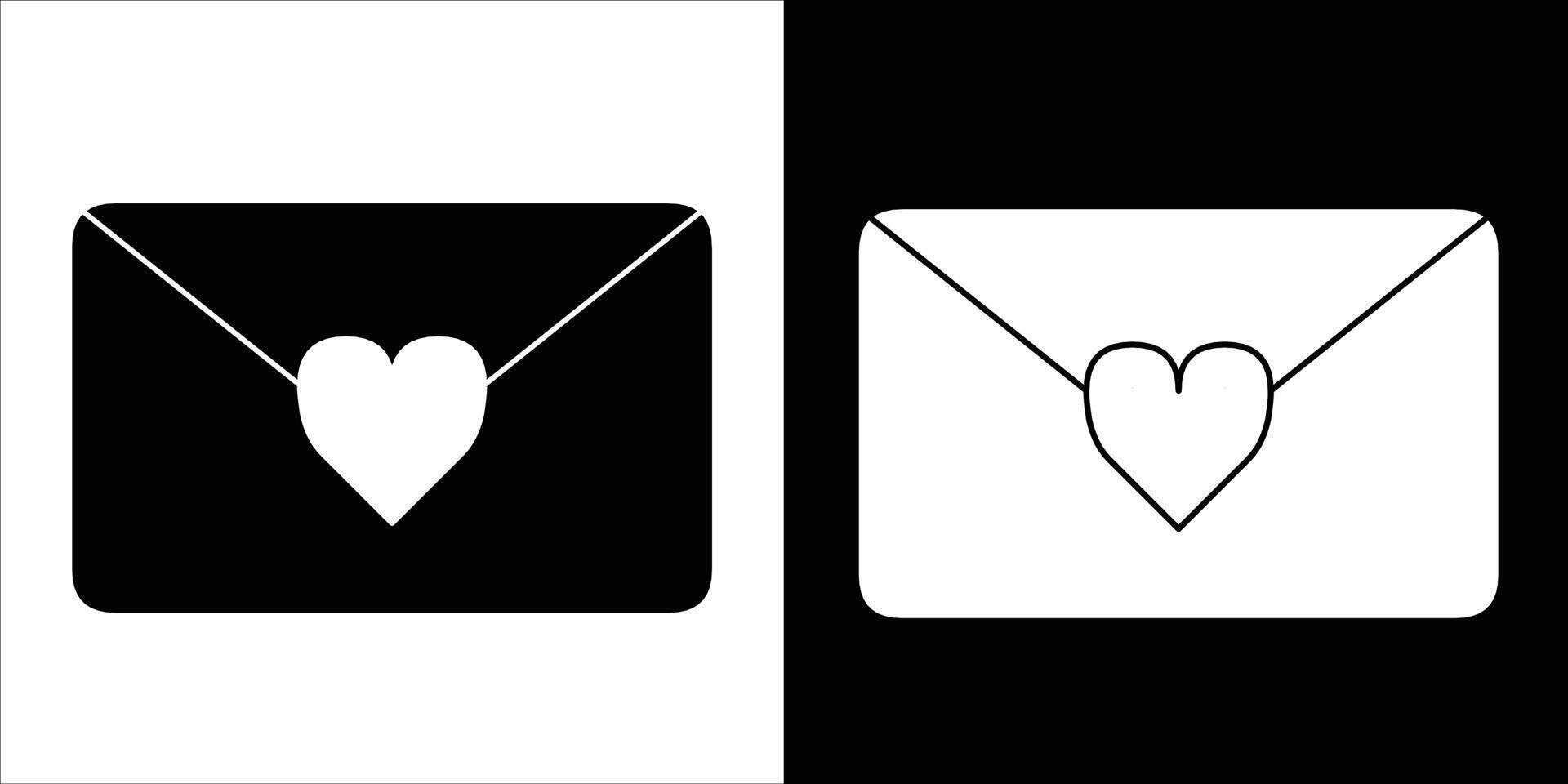 Minimalist Envelopes With Heart Icon Representing Love and Communication vector