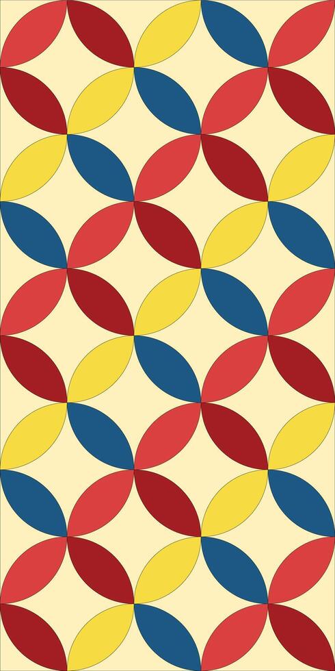 Abstract Pattern of Overlapping Colorful Petals on Beige Background vector