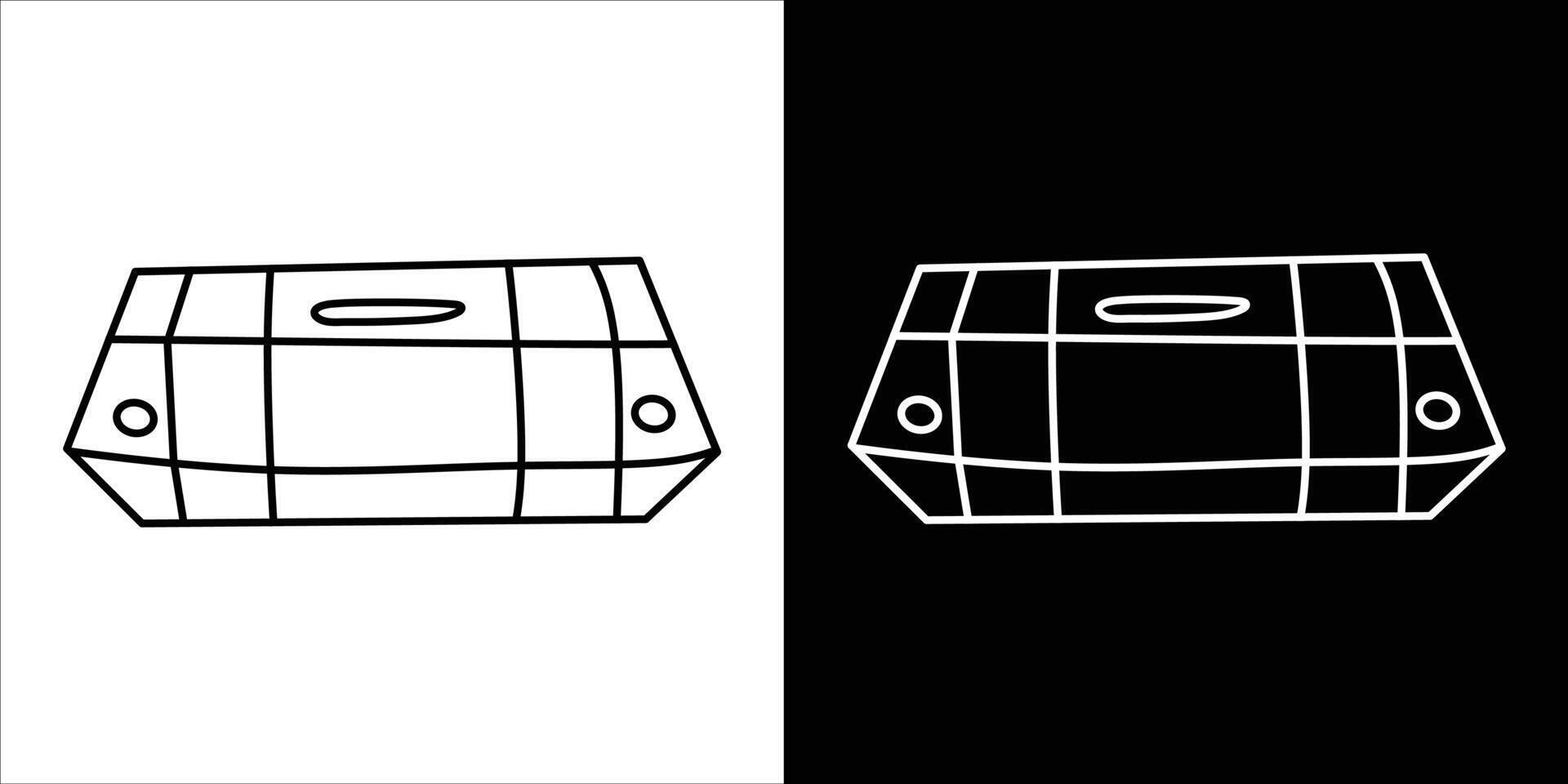 Minimalist Black and White Illustration of a Geometric Object. burger box. french fries box. food box. vector