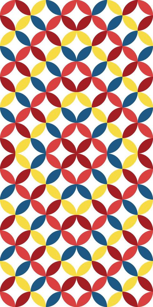 Colorful Geometric Pattern with Repeating Circular Shapes and Bright Colors vector