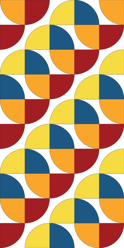 Colorful Geometric Pattern With Bright Circular and Quadrant Motifs vector