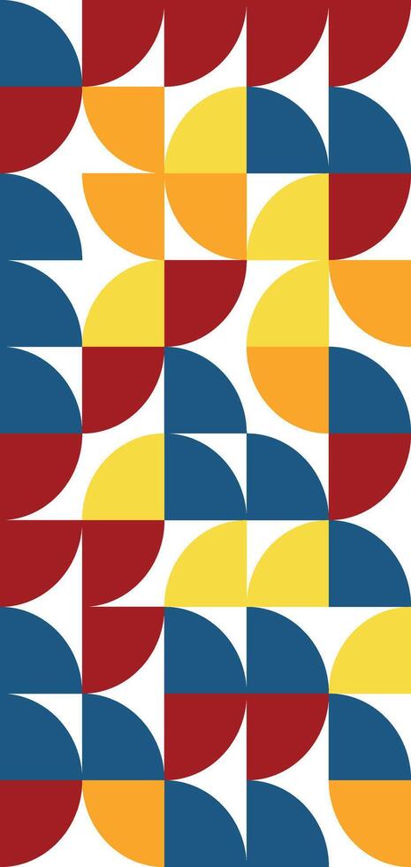 Dynamic geometric design showcasing abstract circular patterns in bold primary colors for modern projects. vector