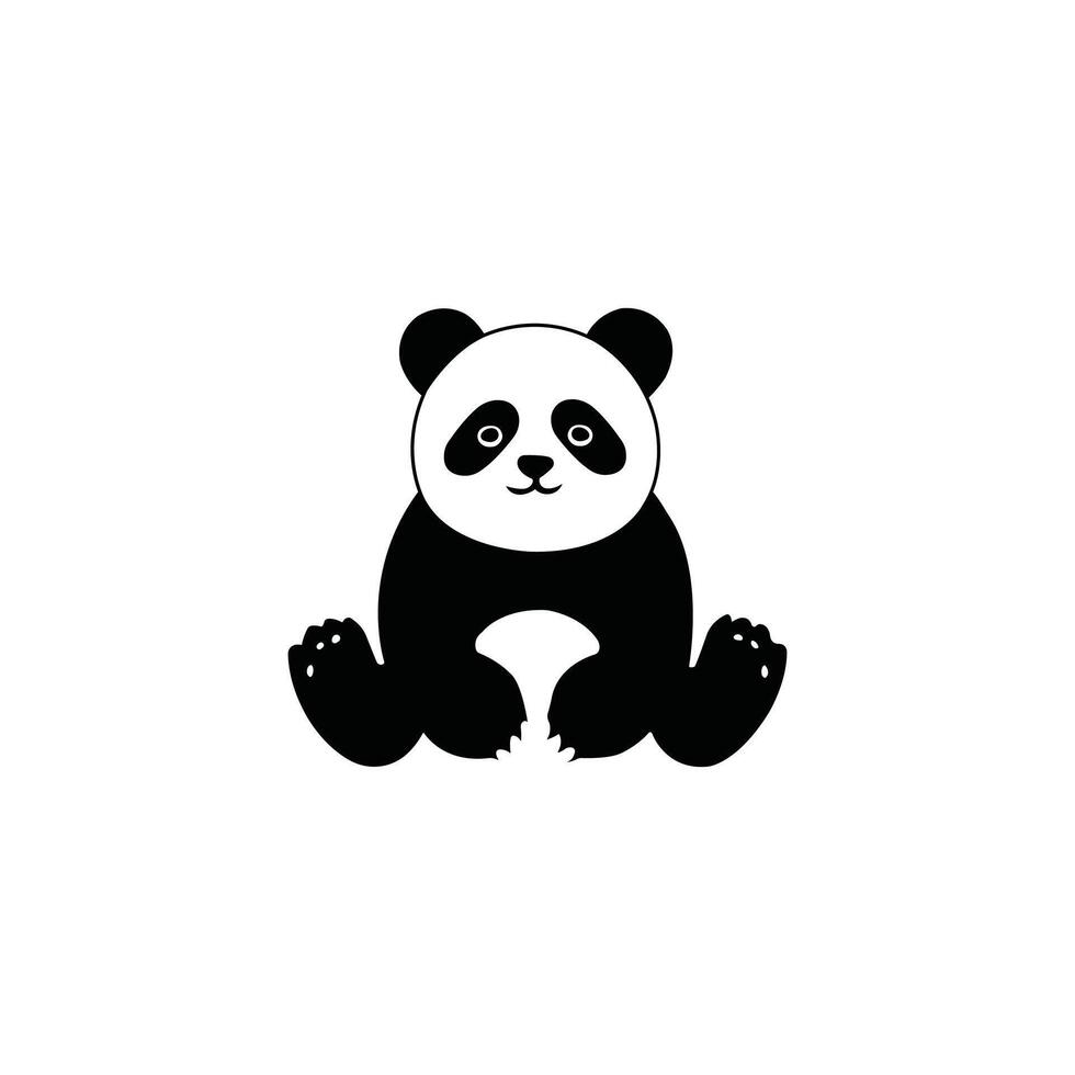 Hand-drawn panda icons for merchandise and graphic design vector