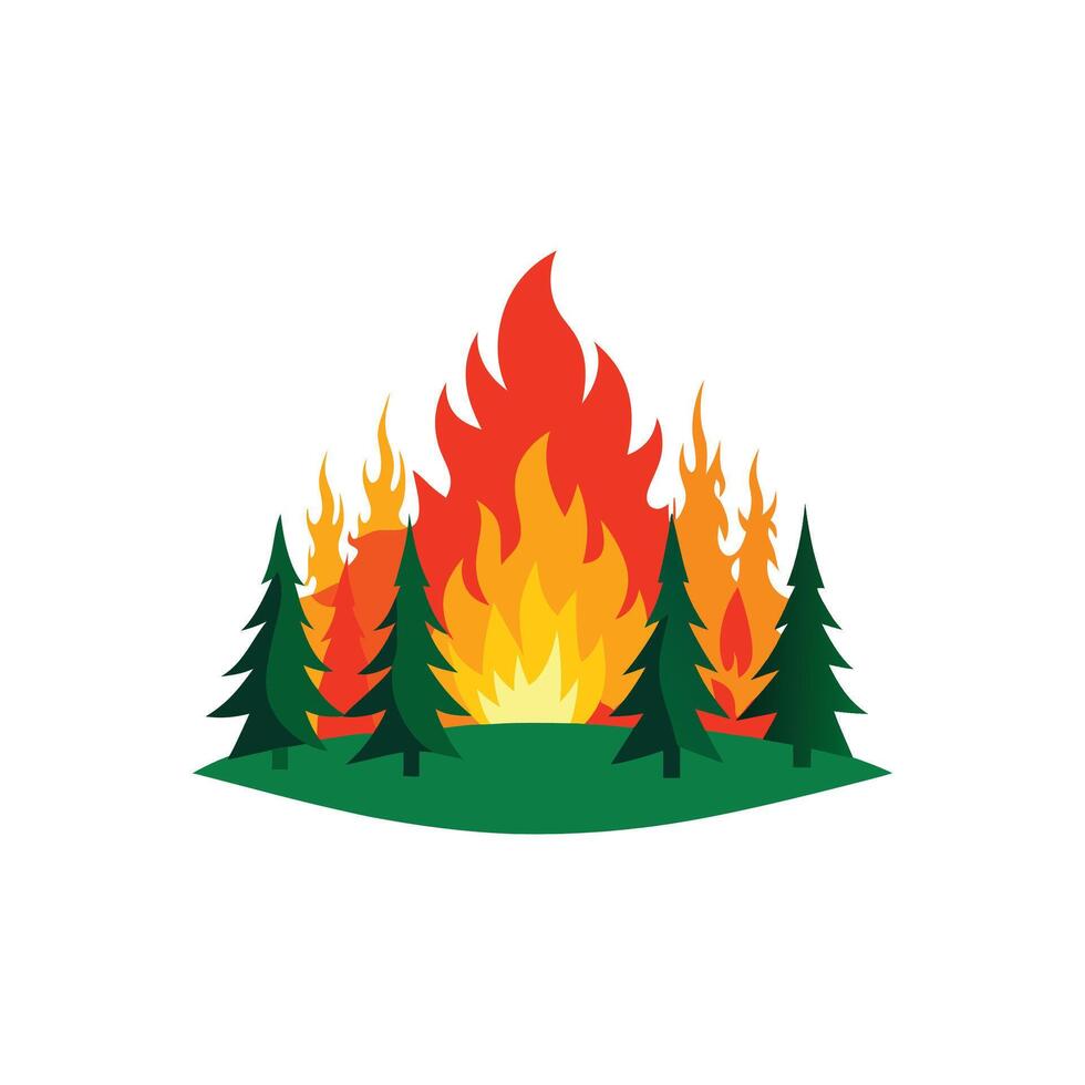 Unstoppable Blazing Wildfire Spread illustration Design on White Background vector