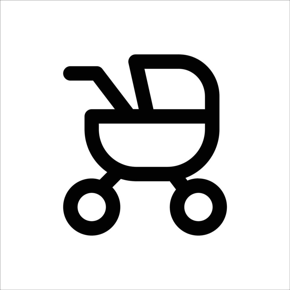 stroller baby icon vector