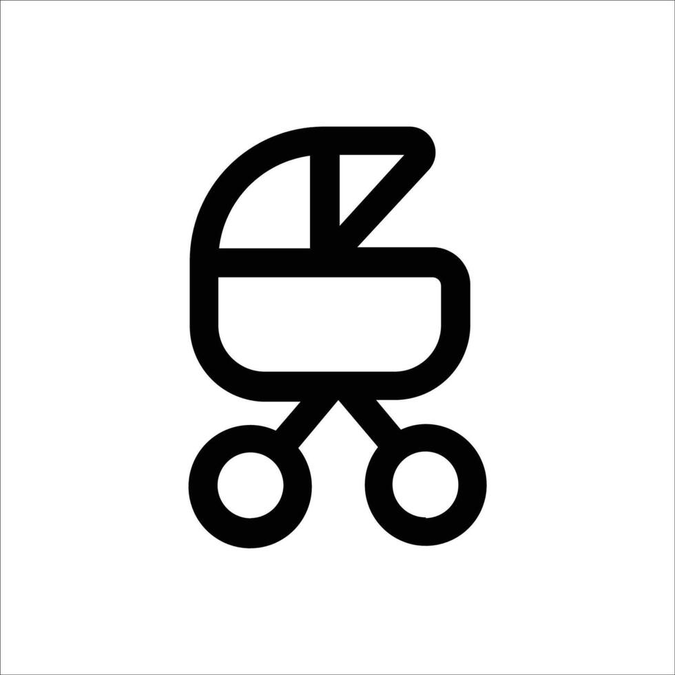 Baby Stroller Parenting Icon vector
