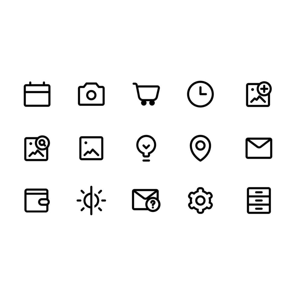 Minimalist Essential Icon Pack Perfect for UI and Web Design vector