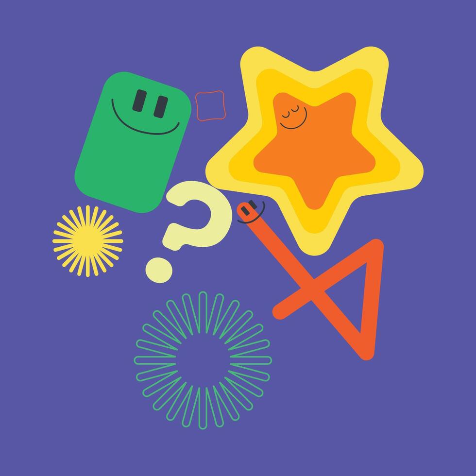 Colorful Abstract Shapes star illustration vector