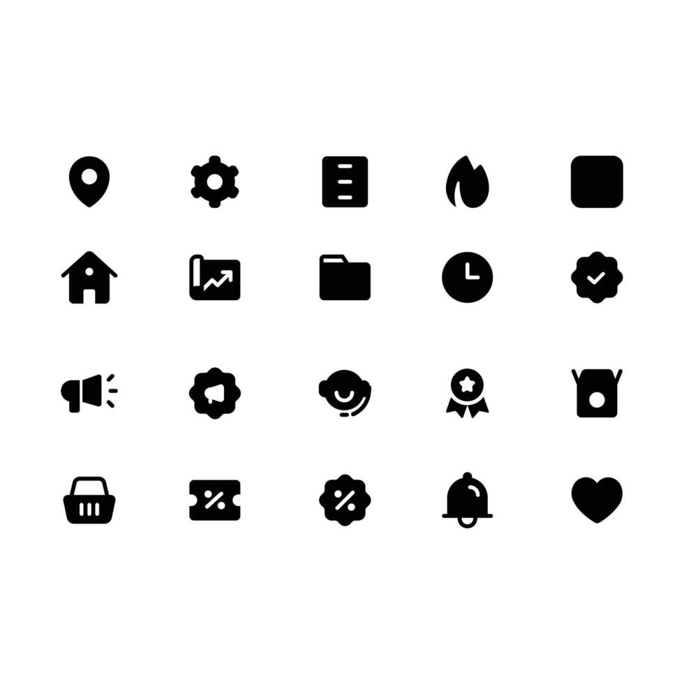 Minimalist Filled Icon Pack vector