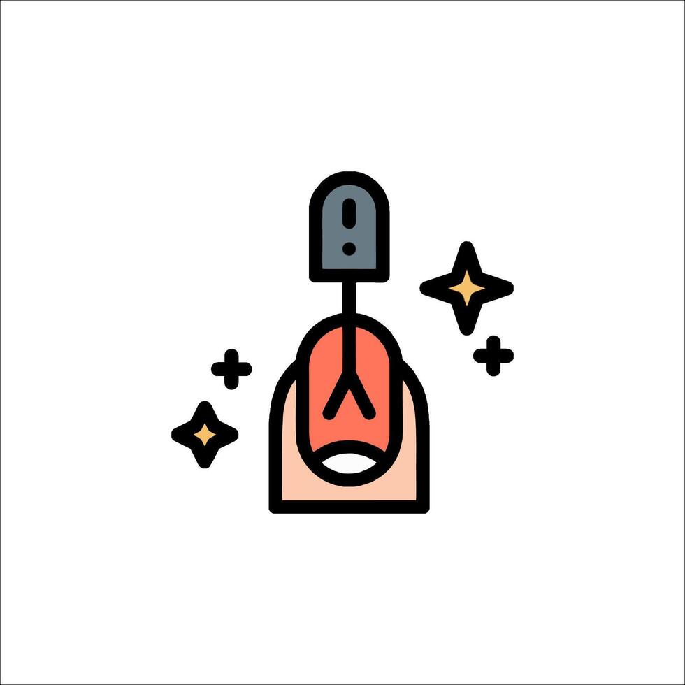 A nail polish brush icon with a star on it vector
