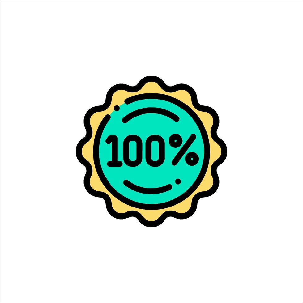 100 percent badge icon illustration vector