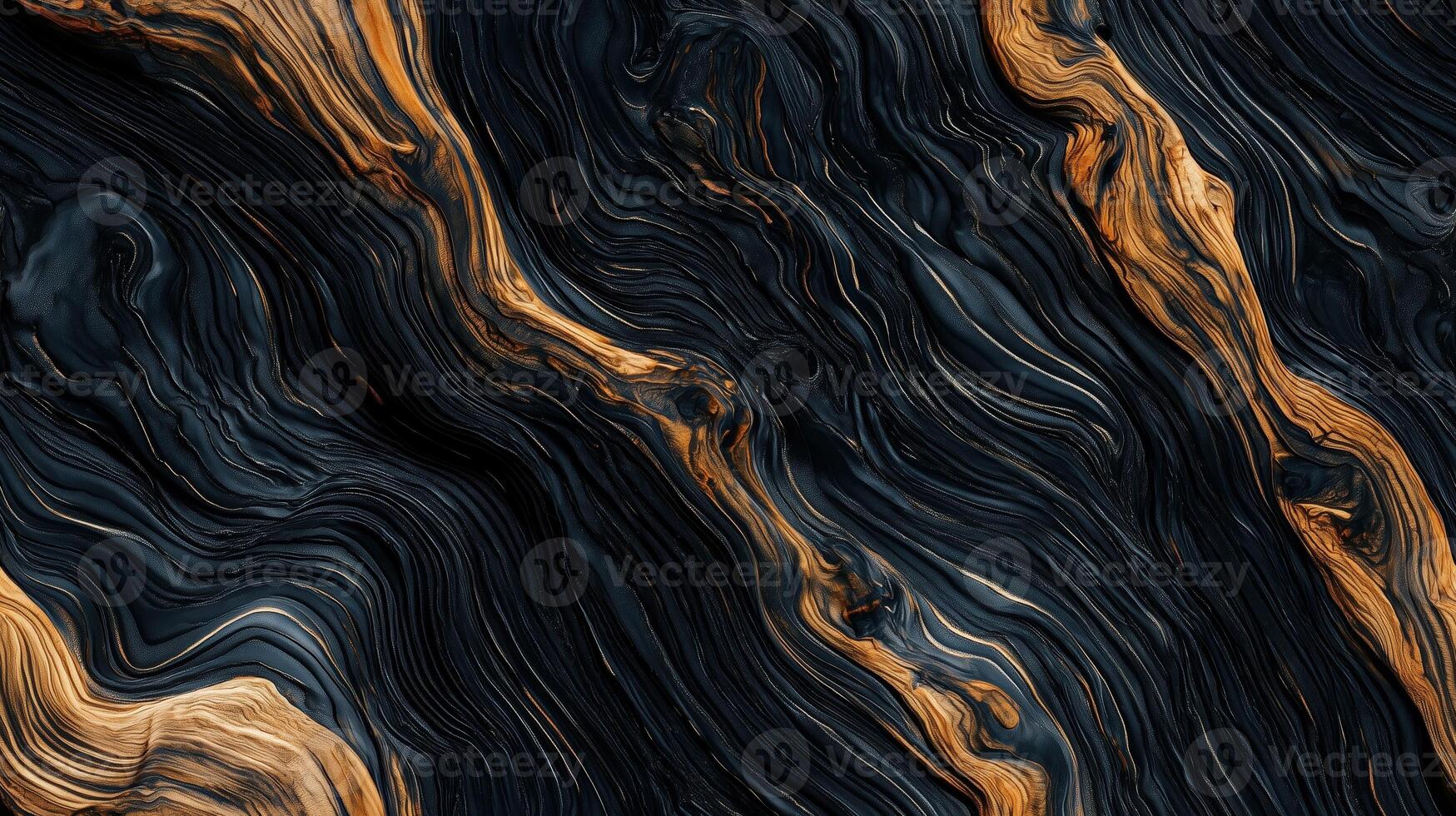A mesmerizing abstract background featuring swirling patterns of black and gold. The fluid lines create a sense of movement and depth, ideal for artistic designs. photo