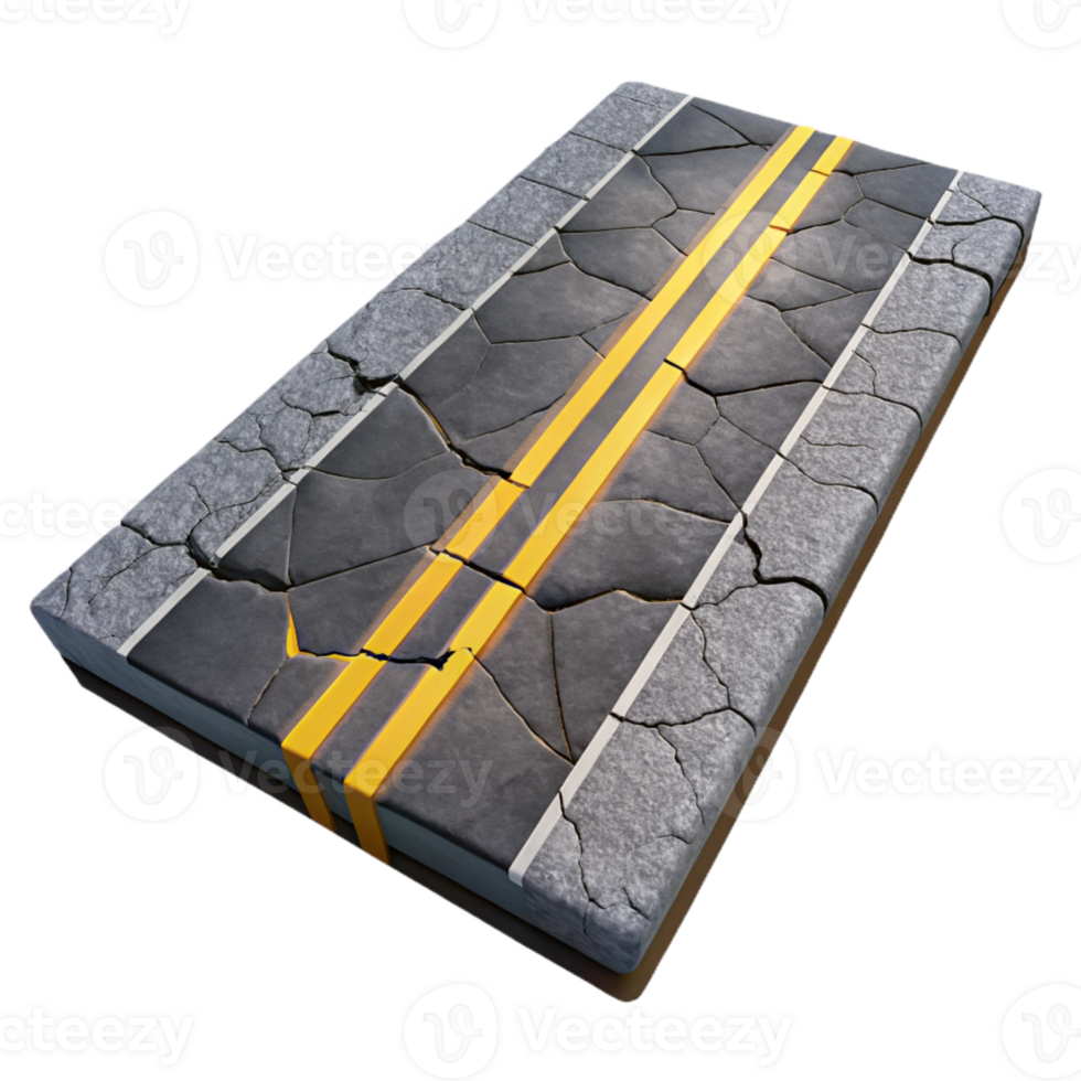 extraordinary modern Cracked Asphalt Texture Road Surface Cutout for Infrastructure Projects genuine png