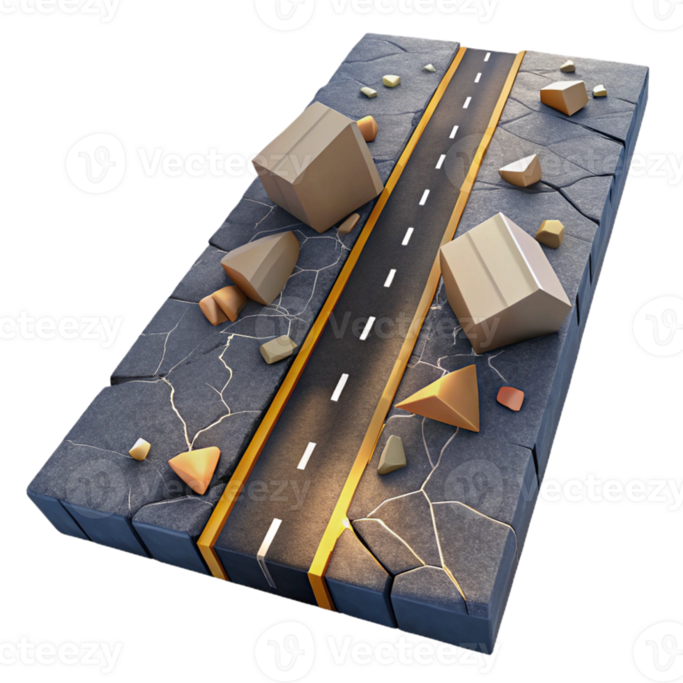 impressive modern Cracked Asphalt Texture Roadway Surface Cutout for Transportation Infrastructure Design genuine png