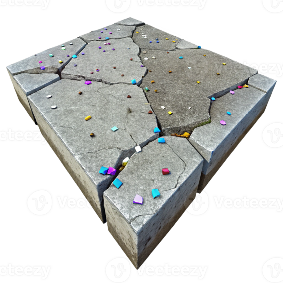 beautiful traditional Cracked Concrete Texture Sidewalk Pavement Isolated for Urban Development Projects genuine png