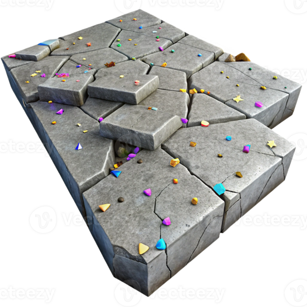 dramatic minimalist Cracked Concrete Texture Sidewalk Pavement Isolated for Urban Development Projects high resolution png