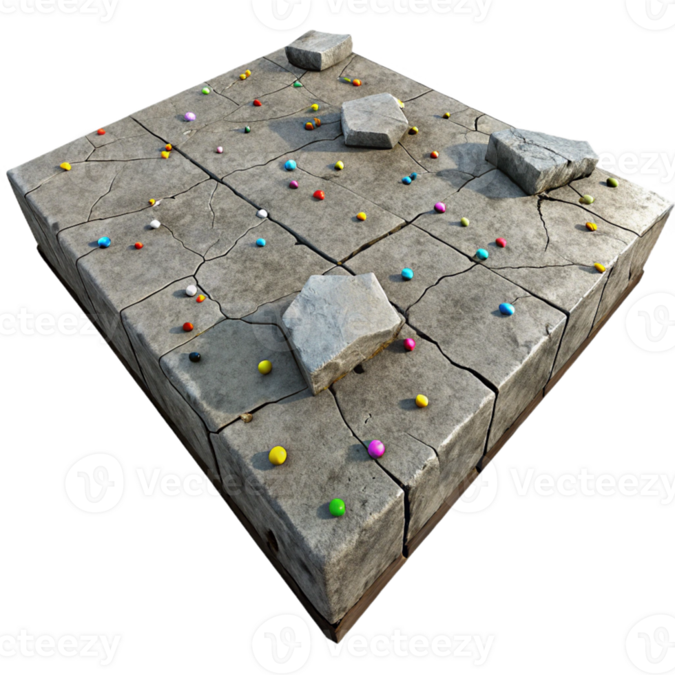 elegant artistic Cracked Concrete Texture Sidewalk Pavement Isolated for Urban Development Projects professional png