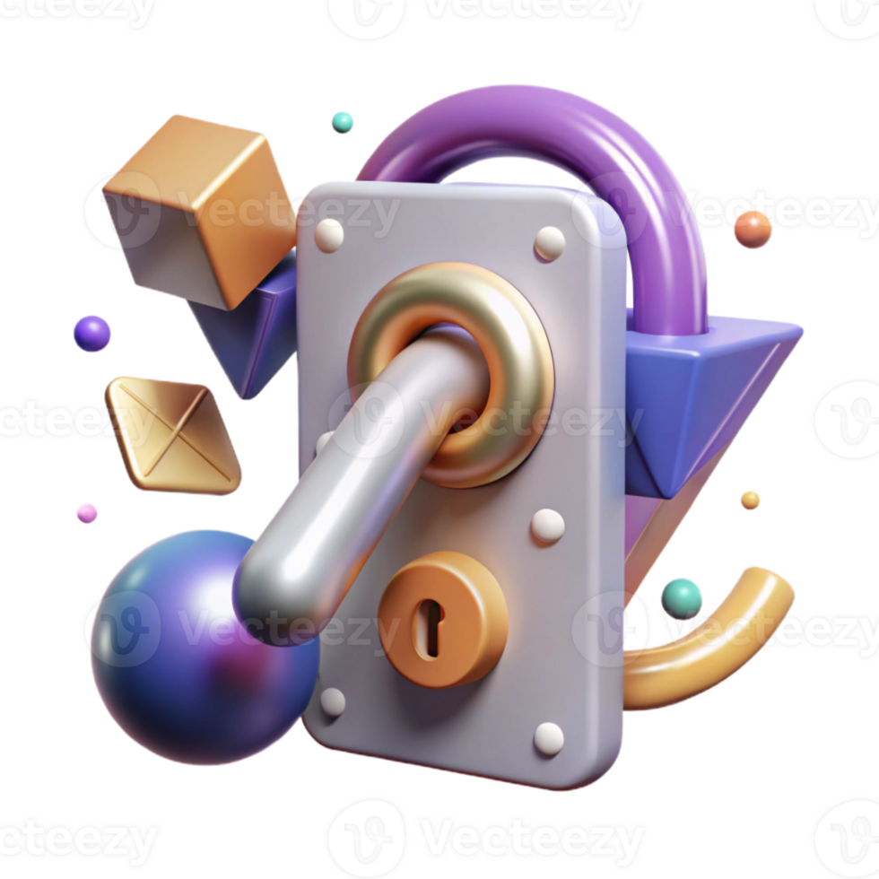 stunning contemporary Door Handle with Lock Isolated for Safety Demonstrations high quality png
