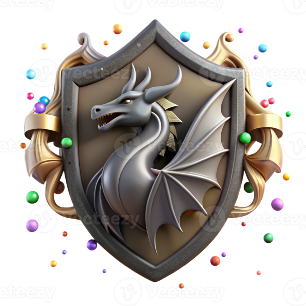 stunning vintage Dragon Silhouette Dragon Crest Cutout for Heraldry Designs high quality png