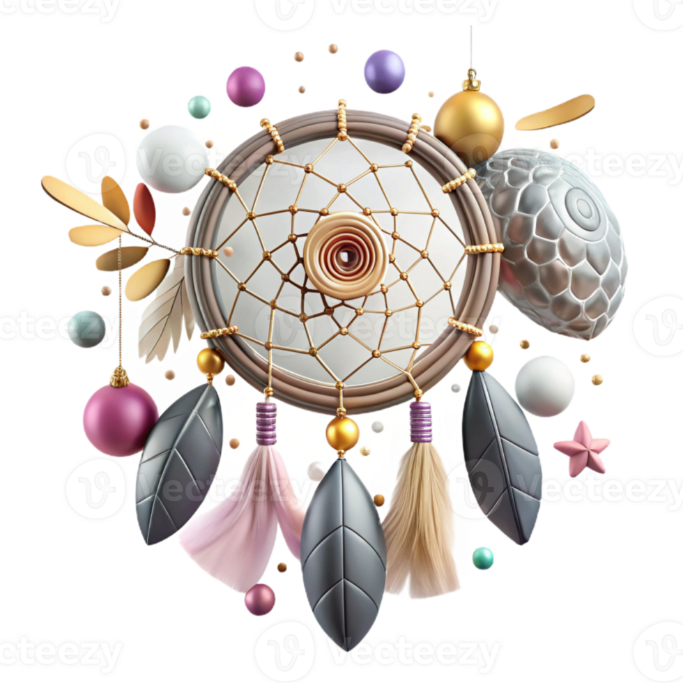 vibrant creative Dreamcatcher Native American Culture Cutout for Boho Projects original png