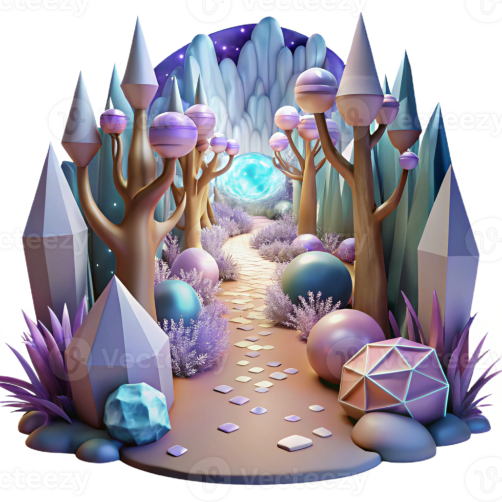 beautiful rustic Dreamlike Forest Path Transparent Mystery Scene exclusive png
